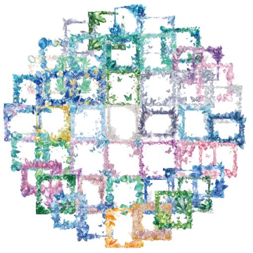 Foto - Scrapbooking matricák - Kristály keretek pillangókkal, 110 darab