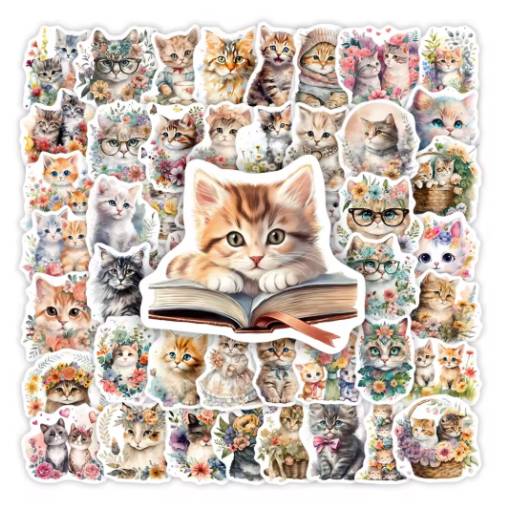 Foto - Scrapbooking matricák - Cica, 60 darab